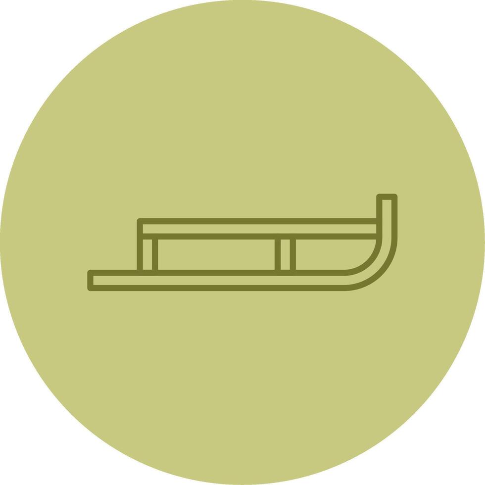 Sled Line Circle Multicolor Icon vector