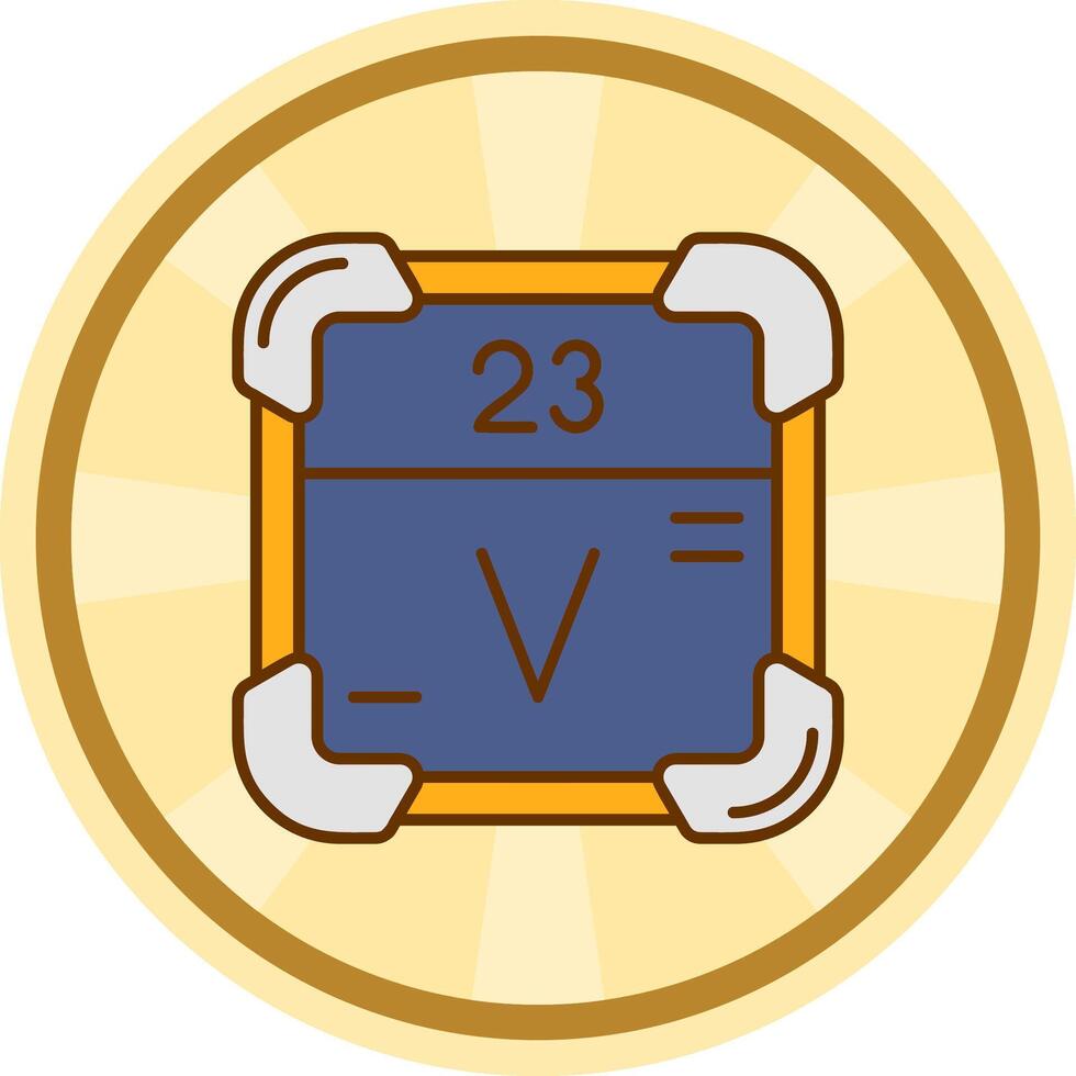 Vanadium Comic circle Icon vector