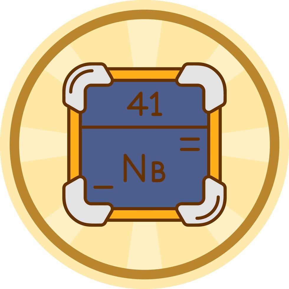 Niobium Comic circle Icon vector