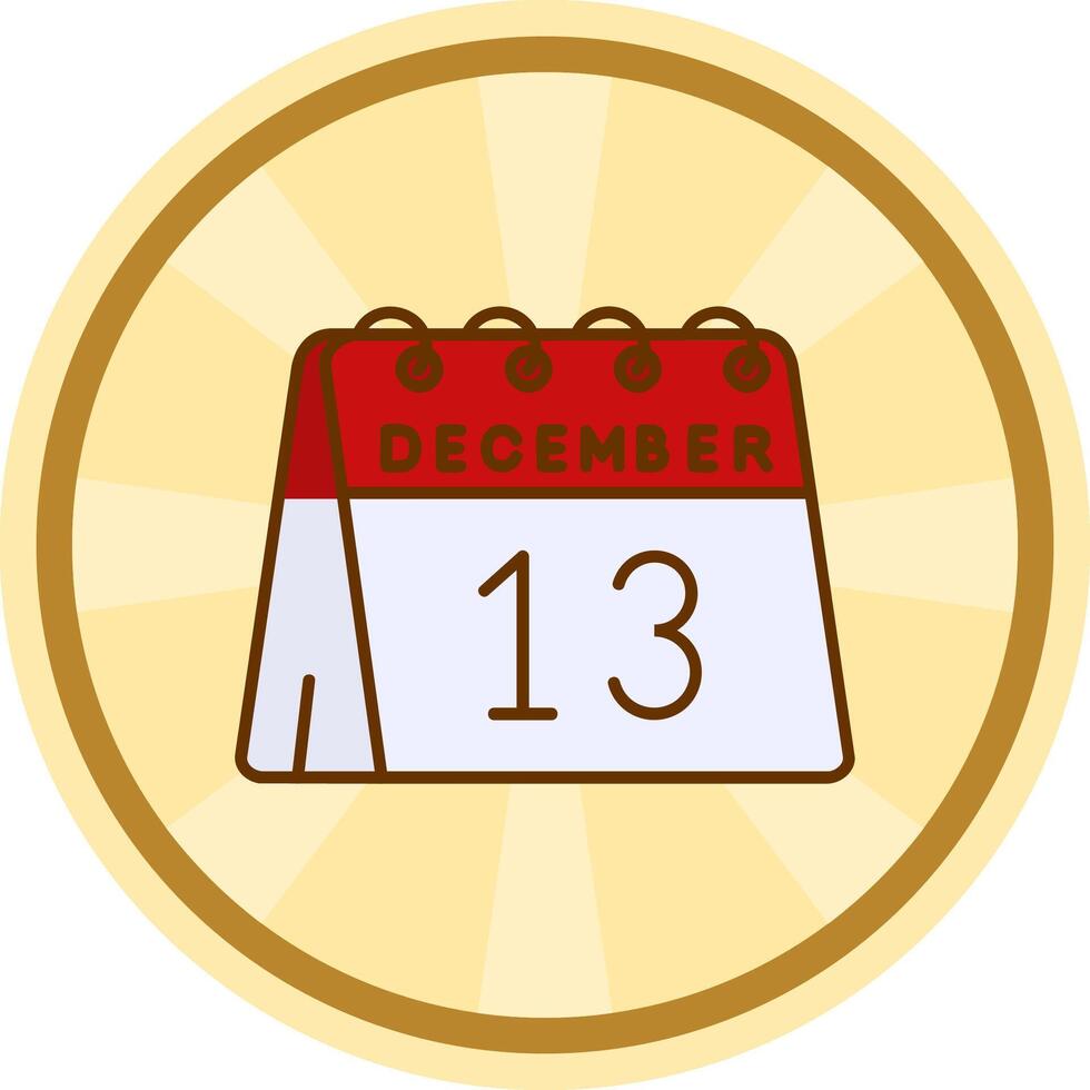 13th of December Comic circle Icon vector