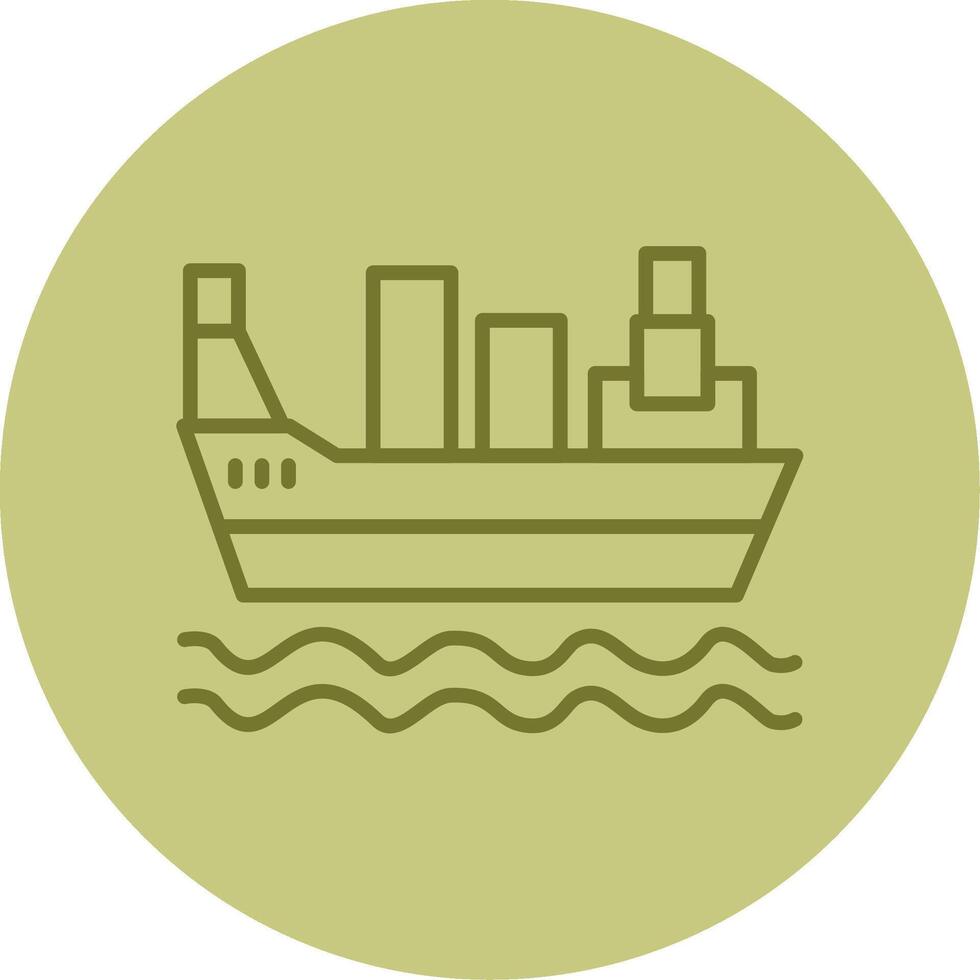 Cargo Ship Line Circle Multicolor Icon vector