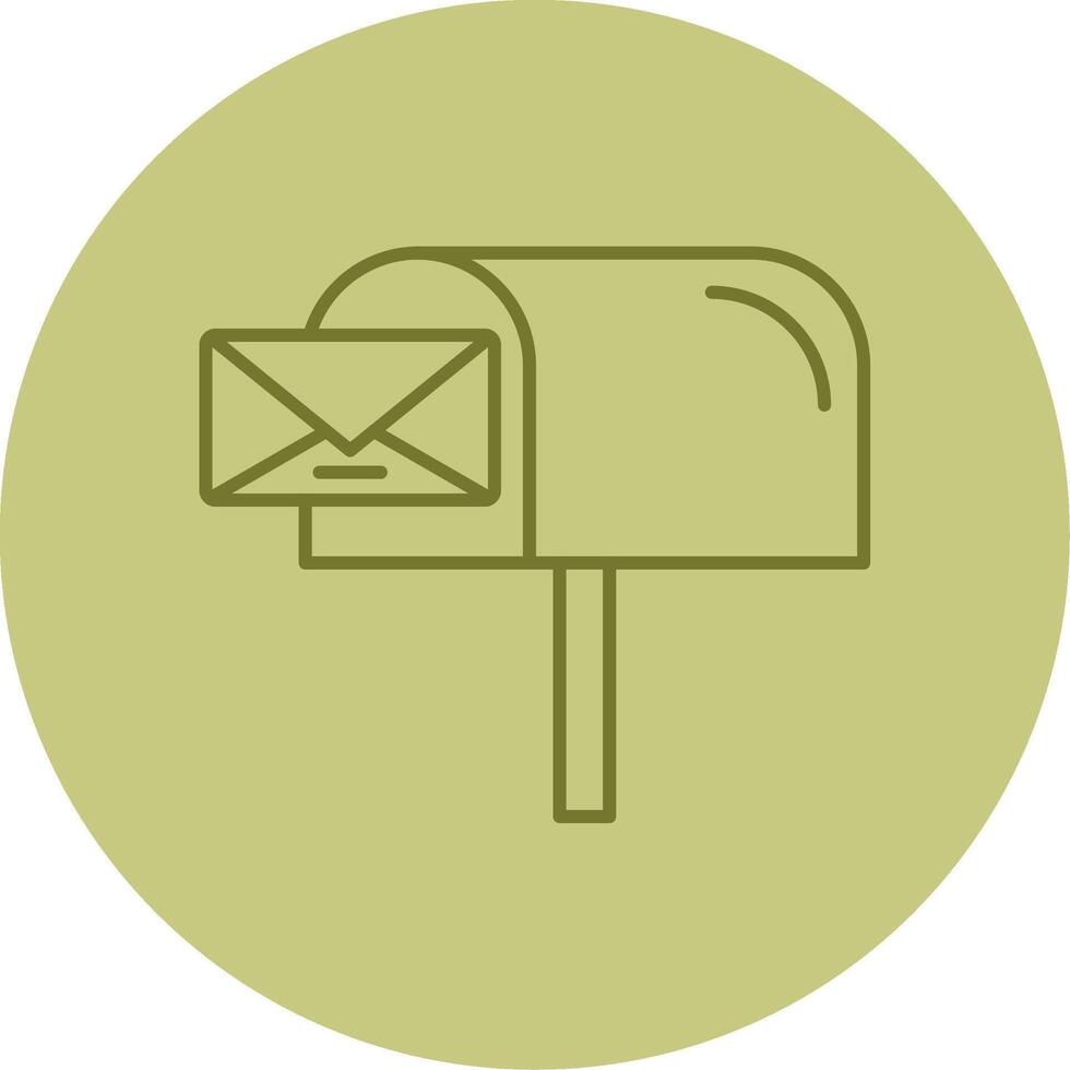 Mail Box Line Circle Multicolor Icon vector
