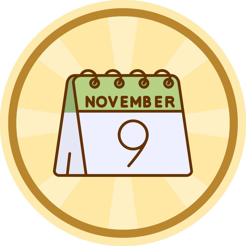 9th of November Comic circle Icon vector