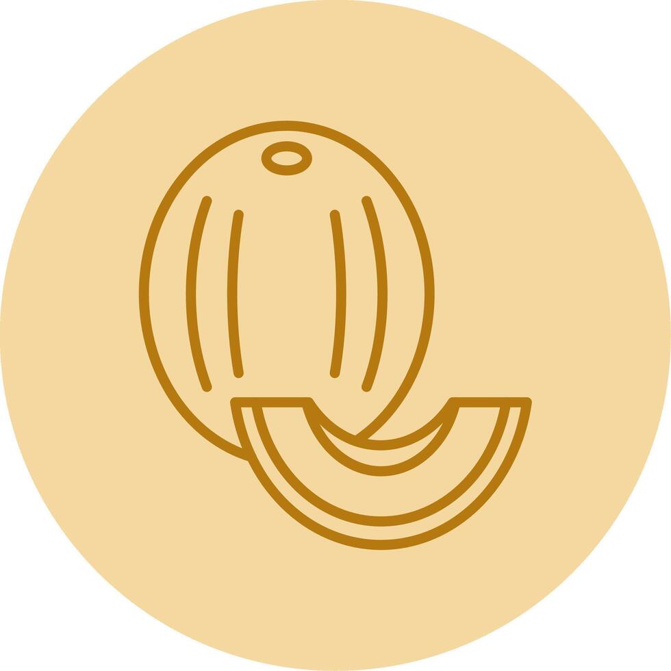 Honeydew melon Line Circle Multicolor Icon vector