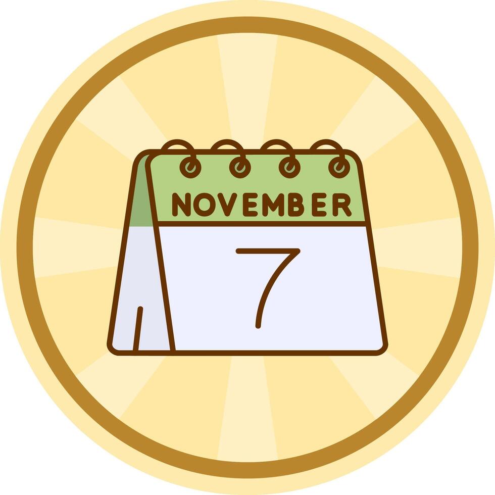 7th of November Comic circle Icon vector