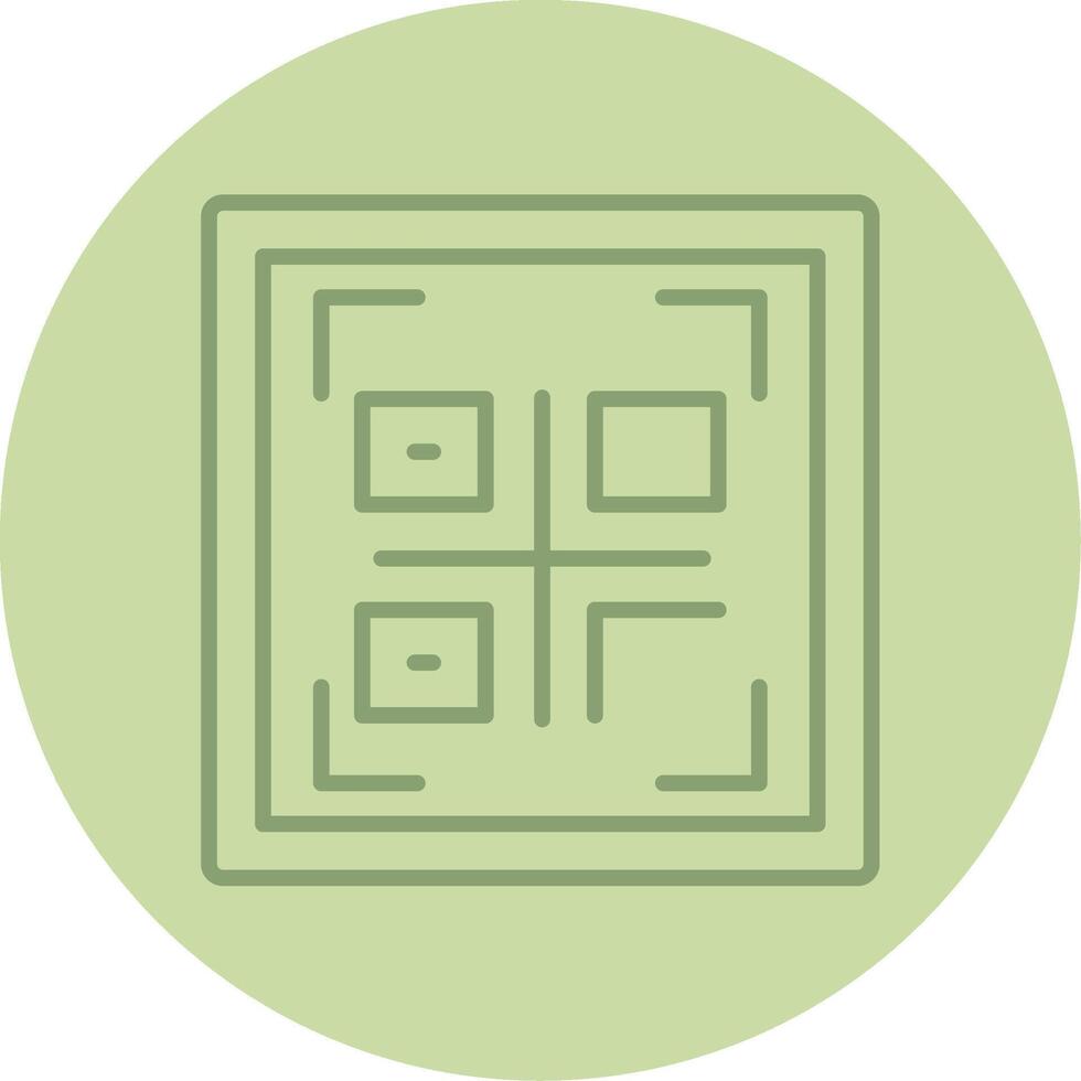Qr Code Line Circle Multicolor Icon vector