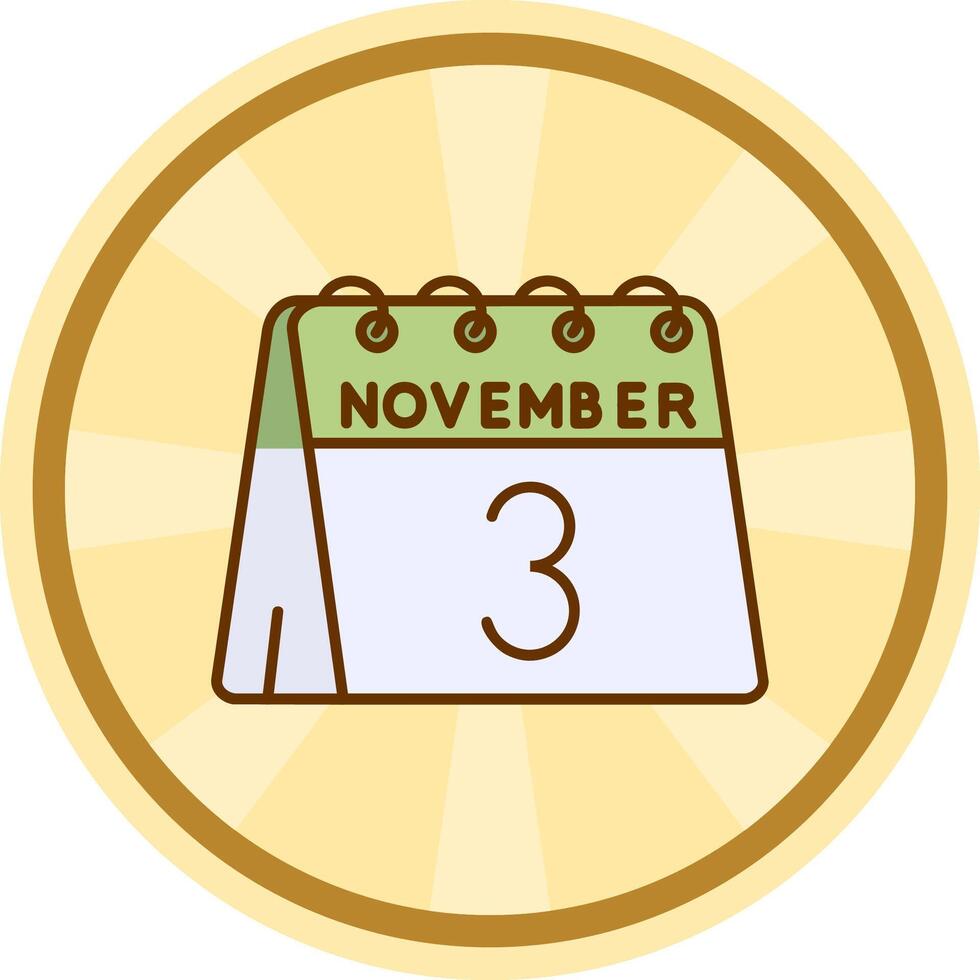 3rd of November Comic circle Icon vector