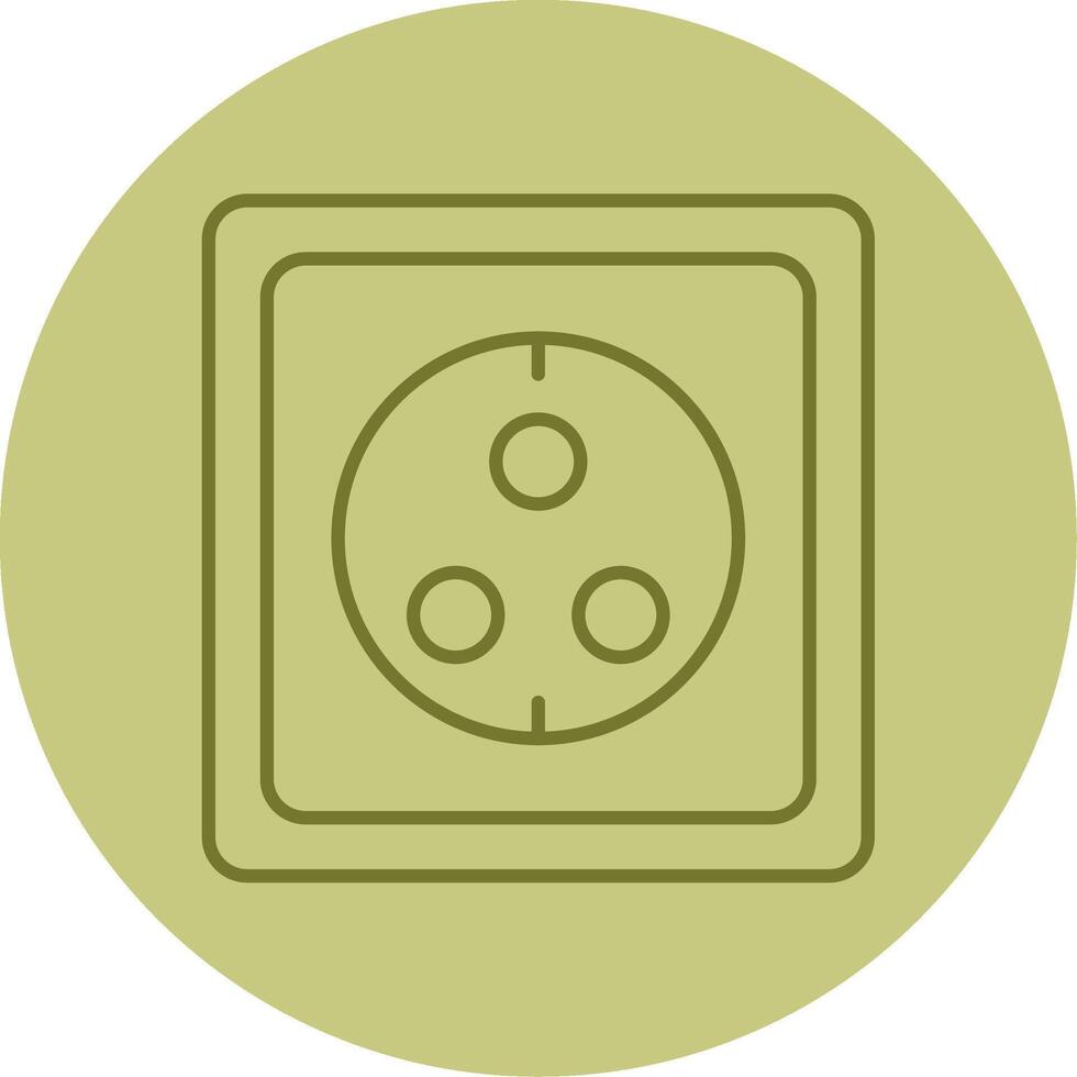 Wall Socket Line Circle Multicolor Icon vector