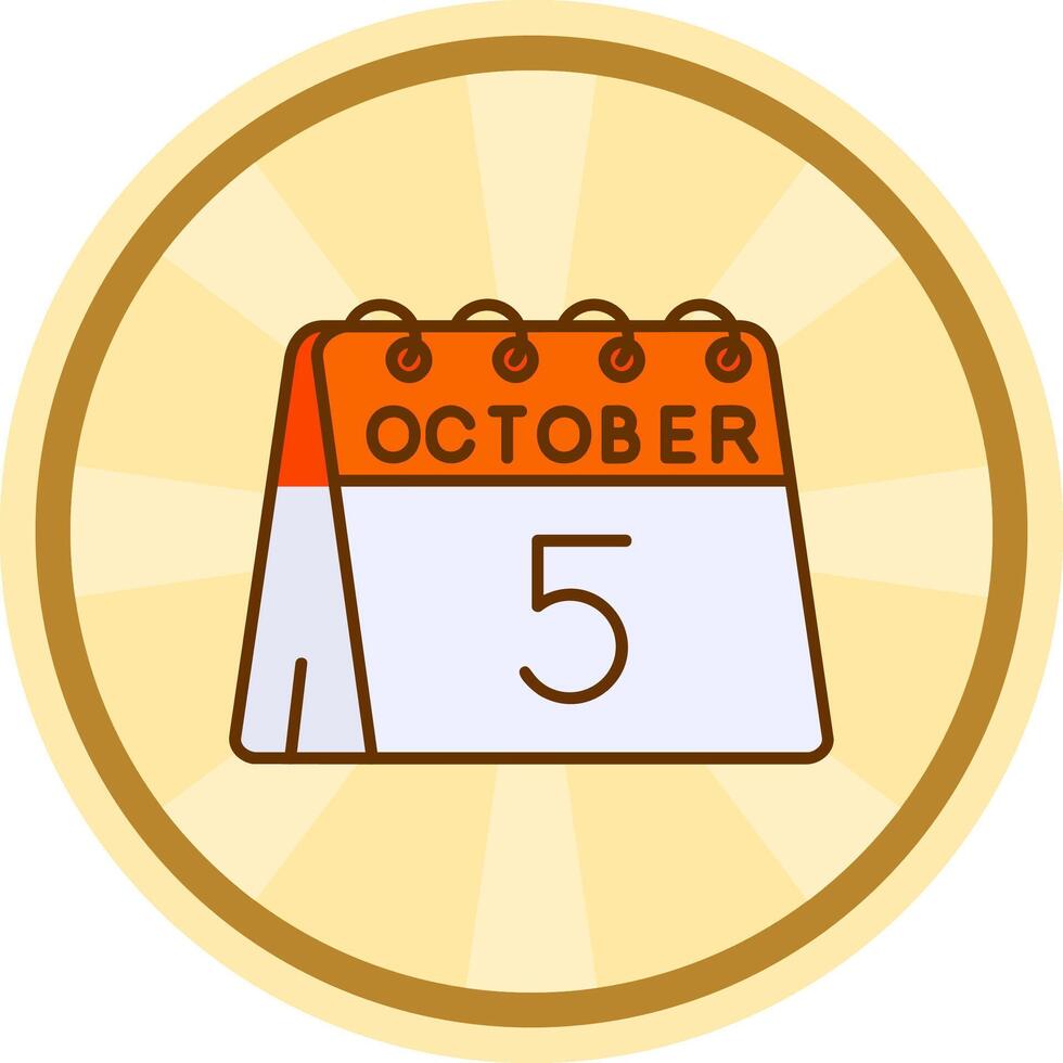 5th of October Comic circle Icon vector