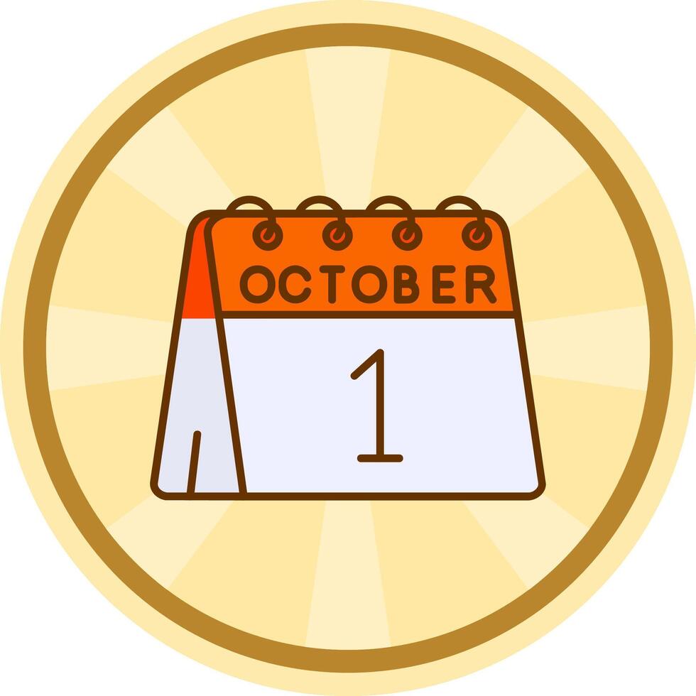 1st of October Comic circle Icon vector