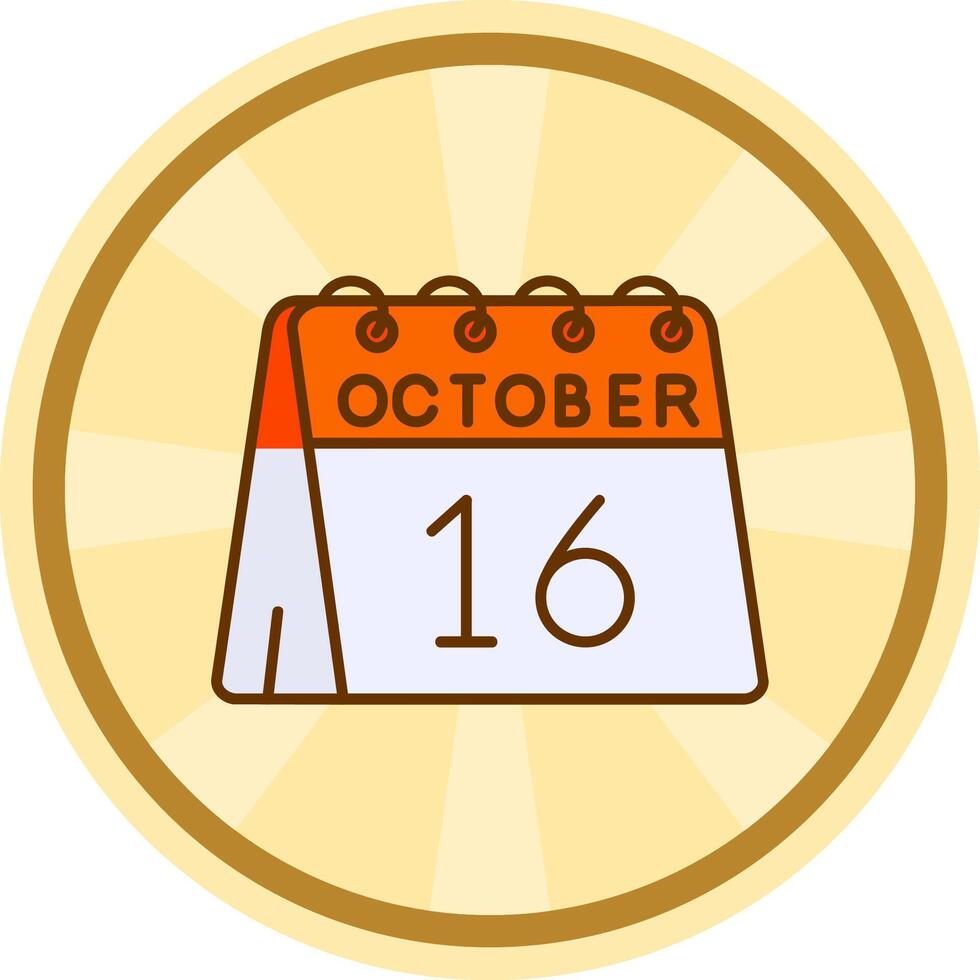 16 de octubre cómic circulo icono vector