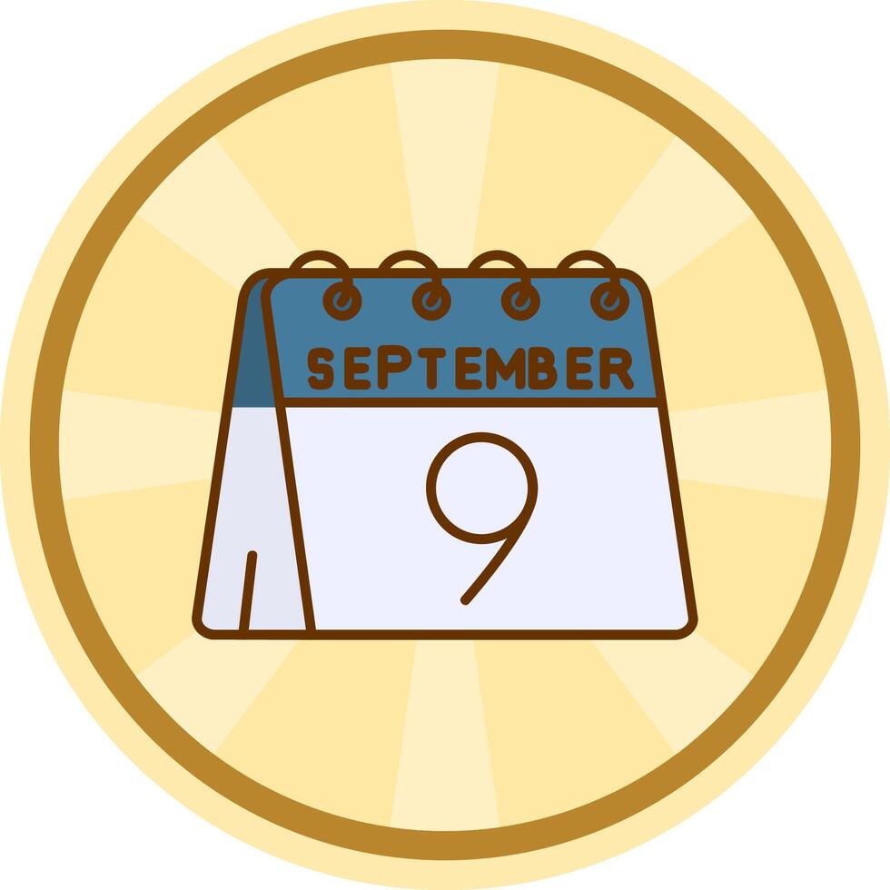 9th of September Comic circle Icon vector