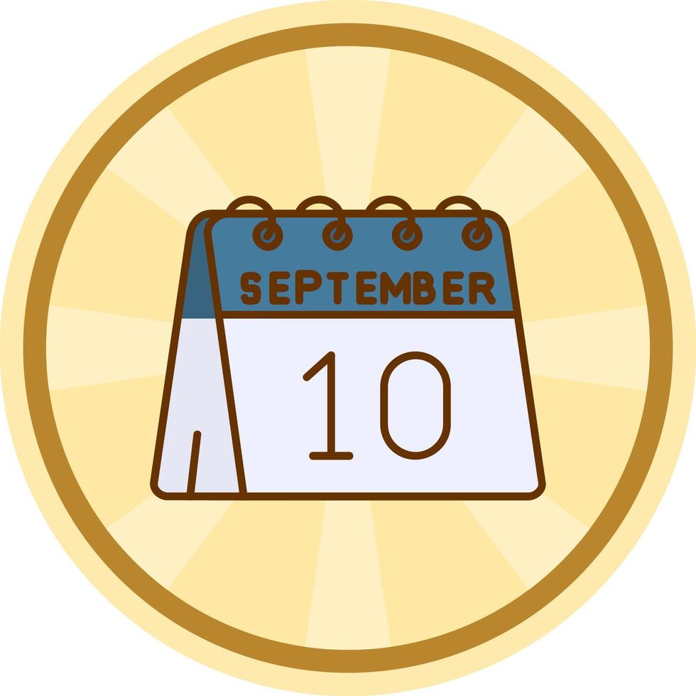 10th of September Comic circle Icon vector