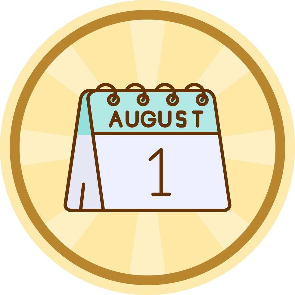 1st of August Comic circle Icon vector