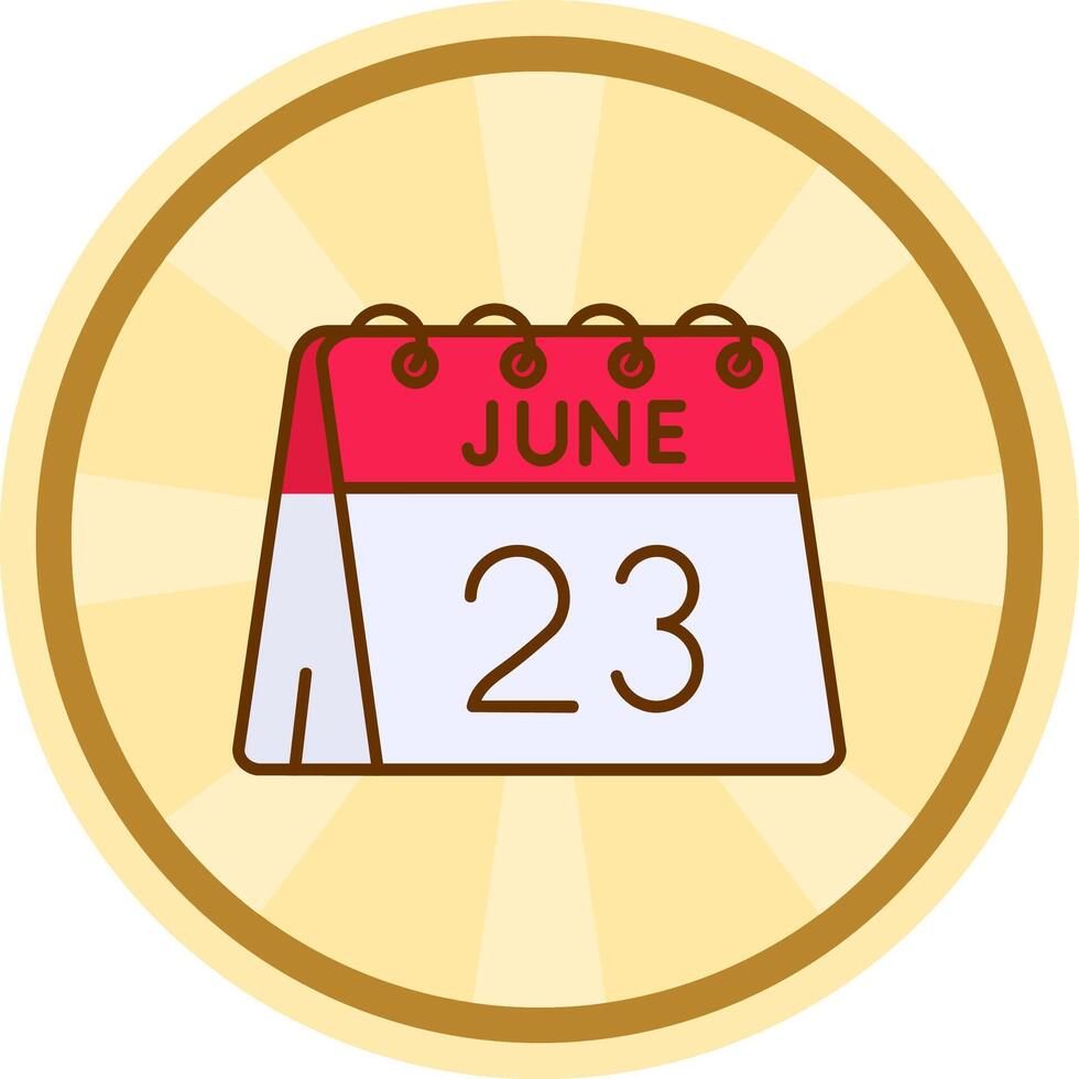 23rd of June Comic circle Icon vector