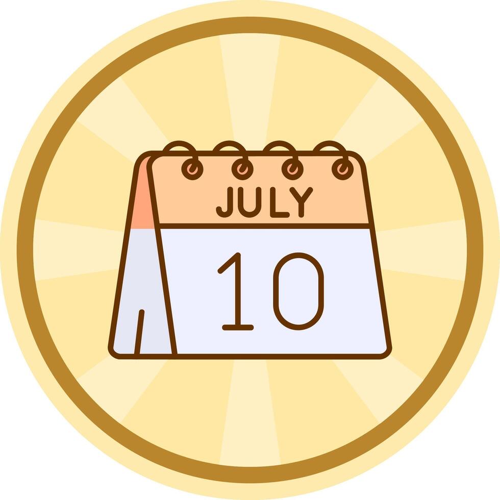 10th of July Comic circle Icon vector