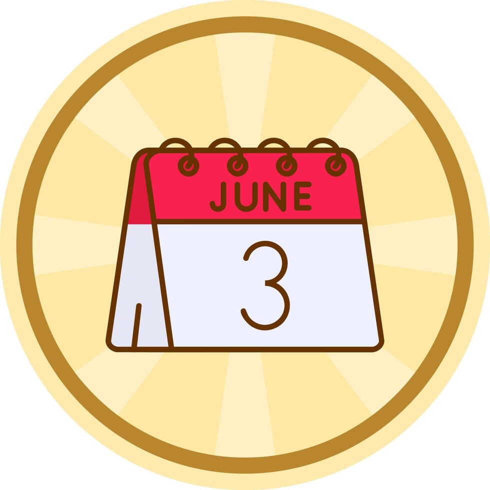 3rd of June Comic circle Icon vector