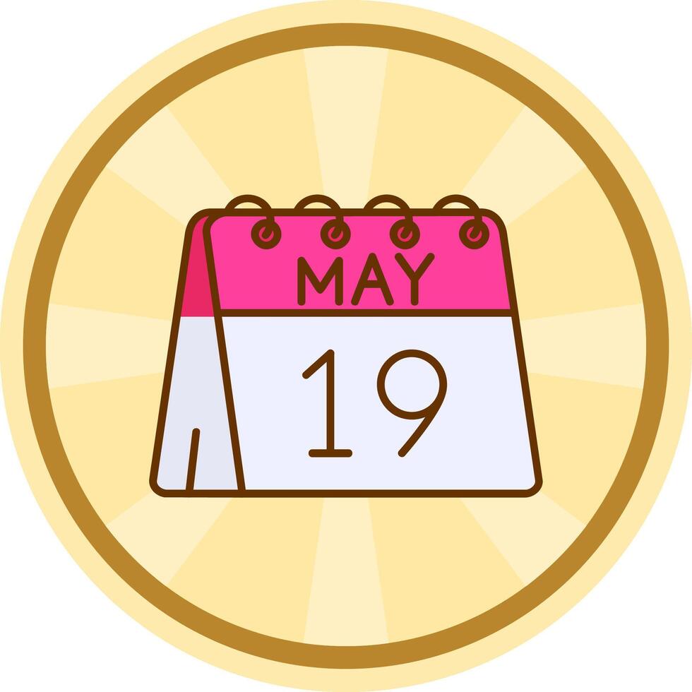 19th of May Comic circle Icon vector