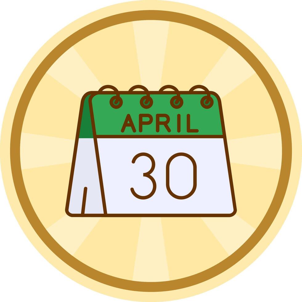 30th of April Comic circle Icon vector