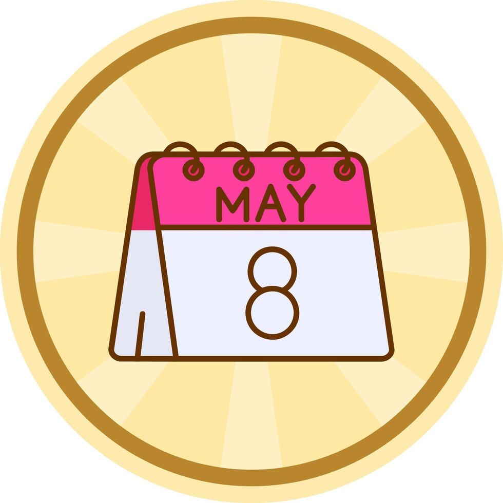 8th of May Comic circle Icon vector