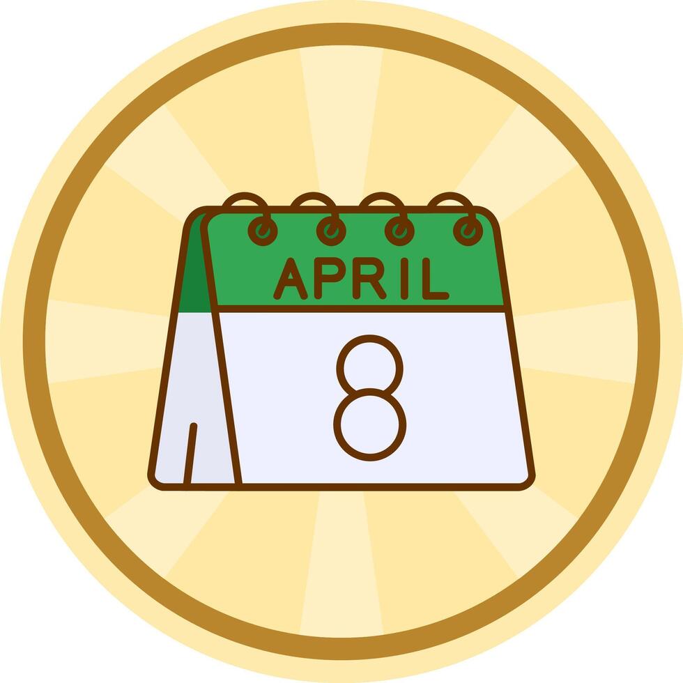 8th of April Comic circle Icon vector