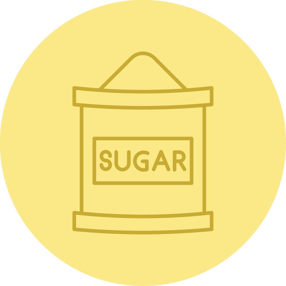 Sugar Bag Line Circle Multicolor Icon vector