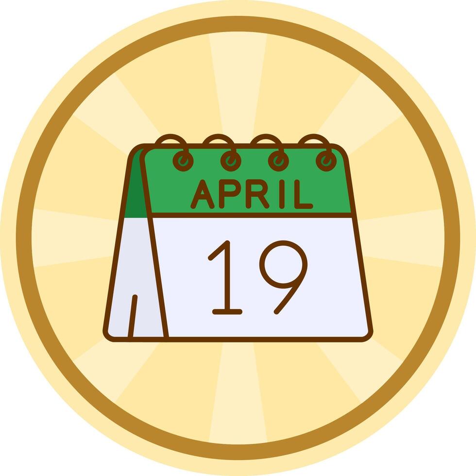 19th of April Comic circle Icon vector