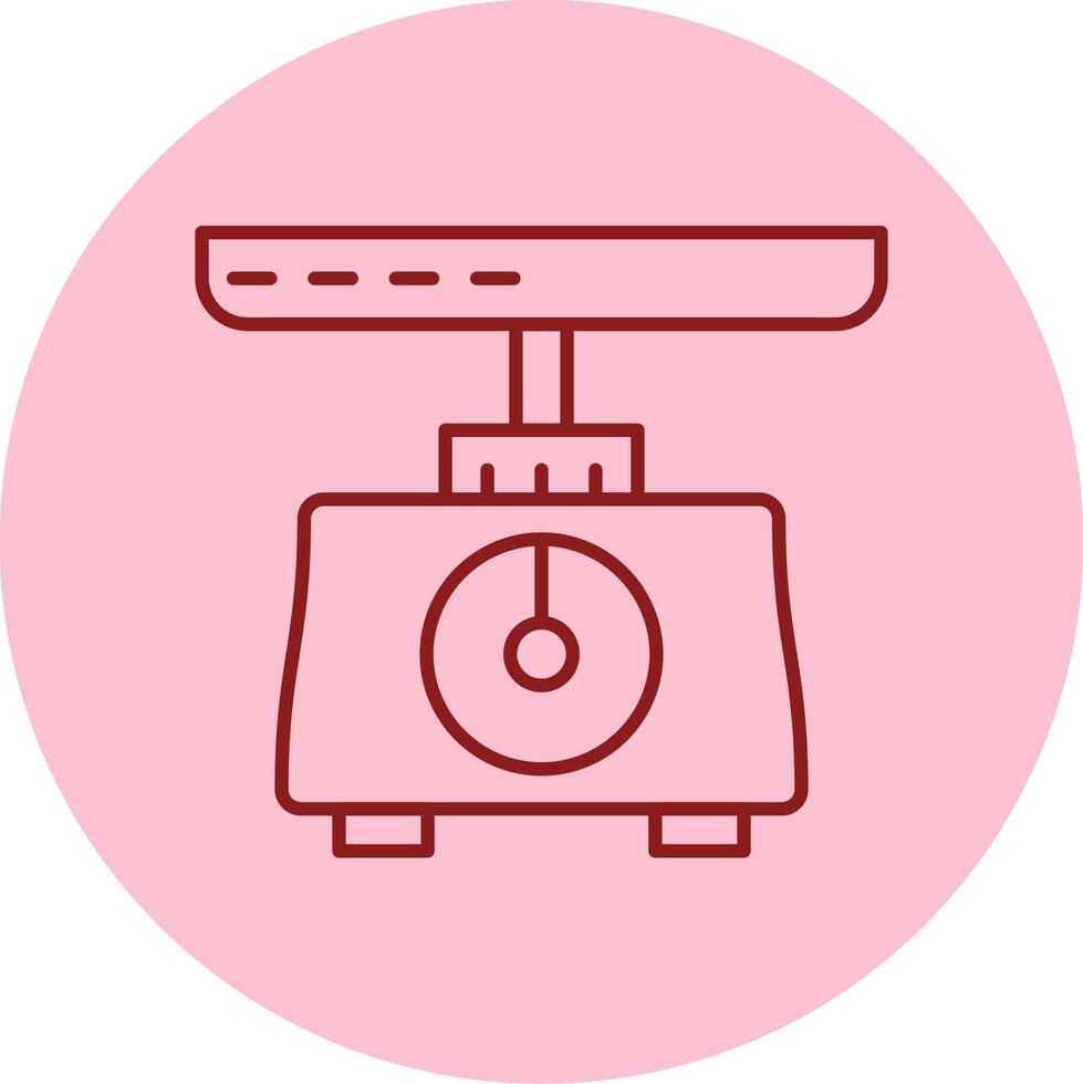 Weighing Scale Line Circle Multicolor Icon vector