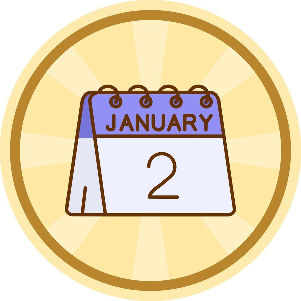 2nd of January Comic circle Icon vector