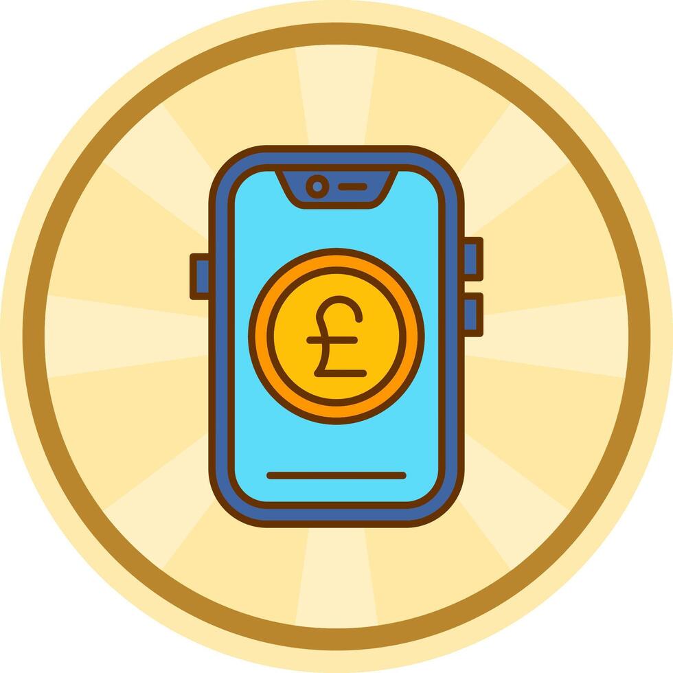 Pound Comic circle Icon vector