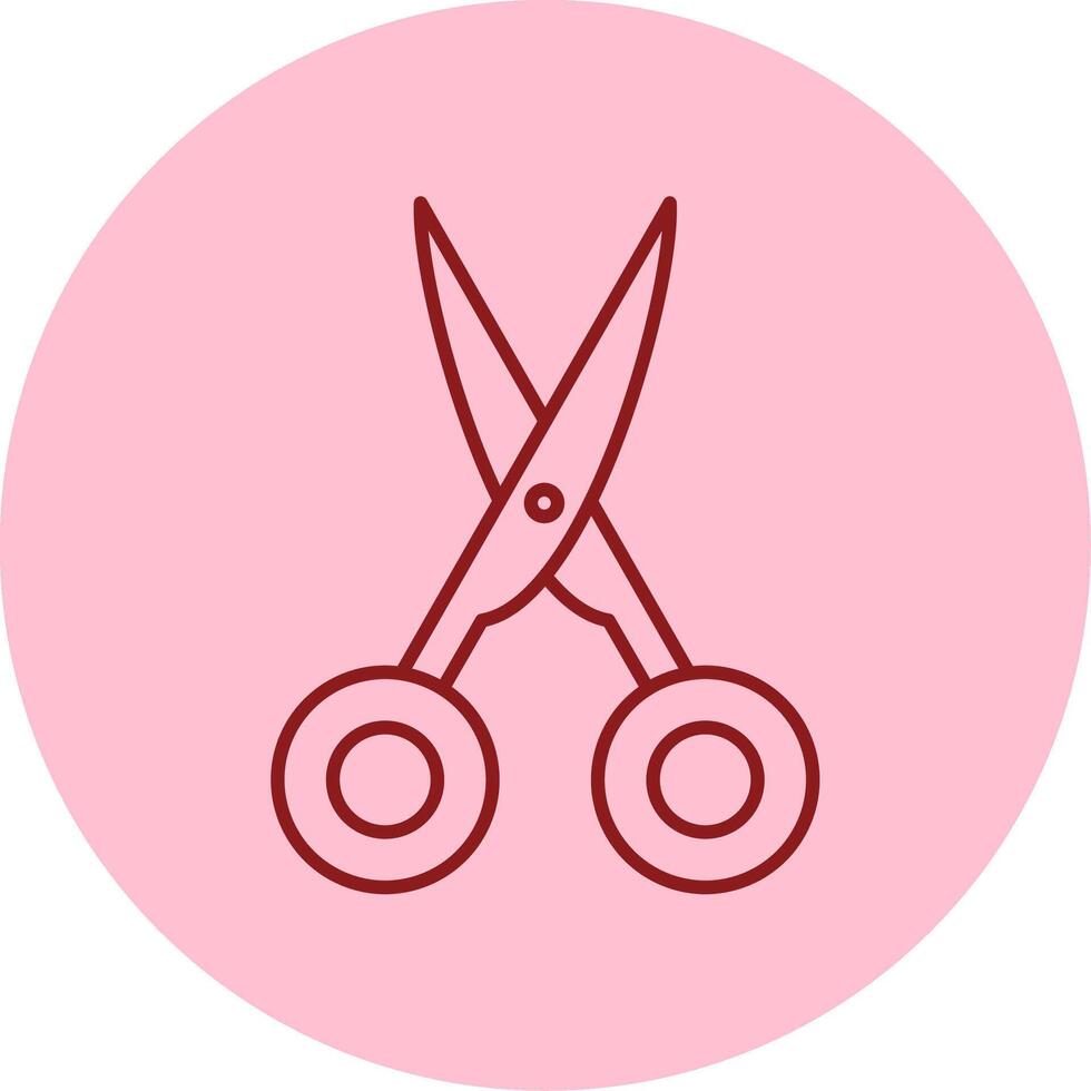 Scissors Line Circle Multicolor Icon vector
