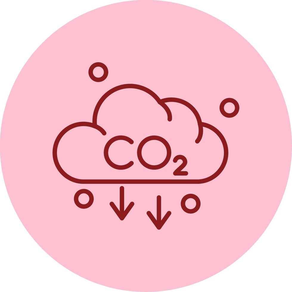 co2 línea circulo multicolor icono vector