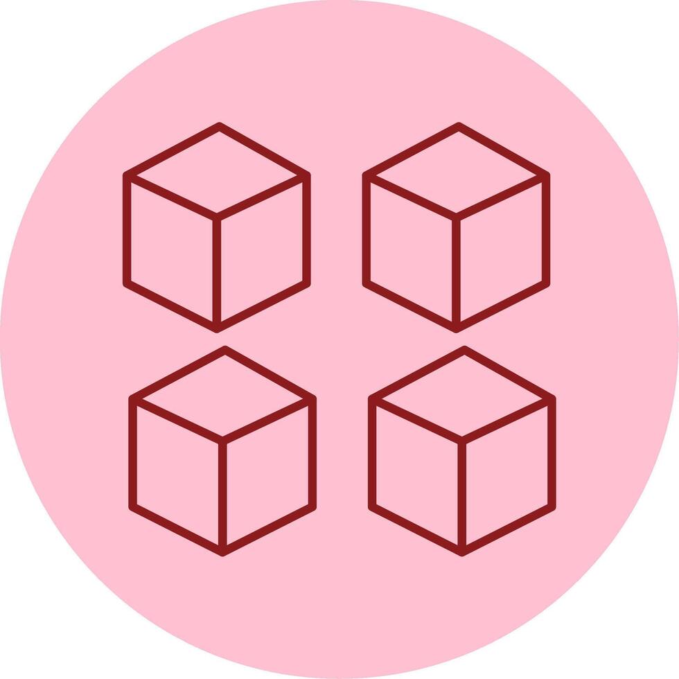 Cube Line Circle Multicolor Icon vector