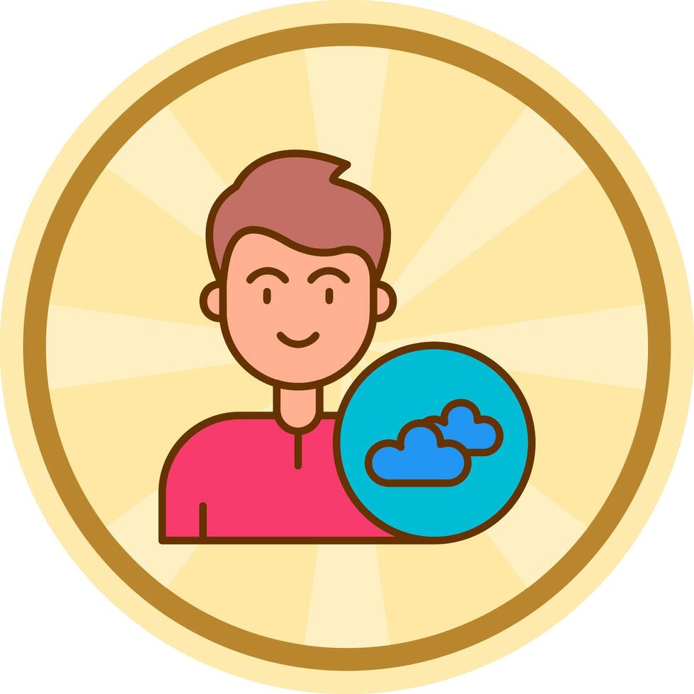 Cloud Comic circle Icon vector