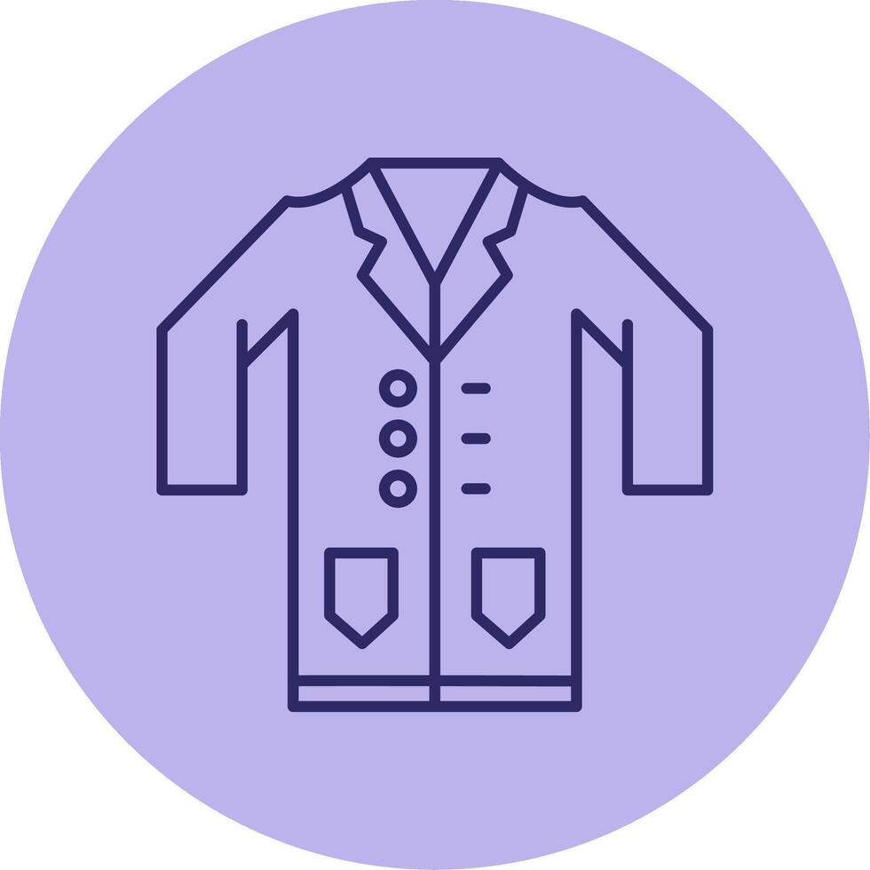 Lab Coat Line Circle Multicolor Icon vector