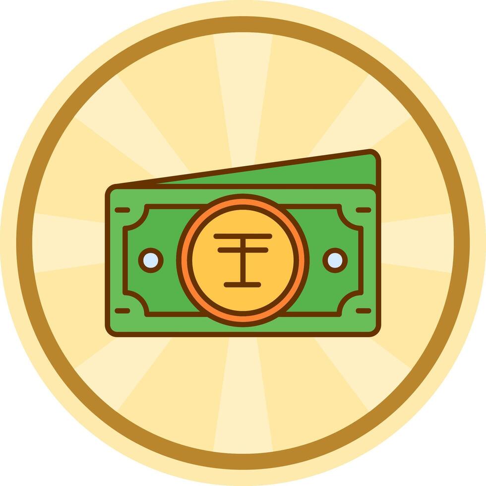 tenge cómic circulo icono vector