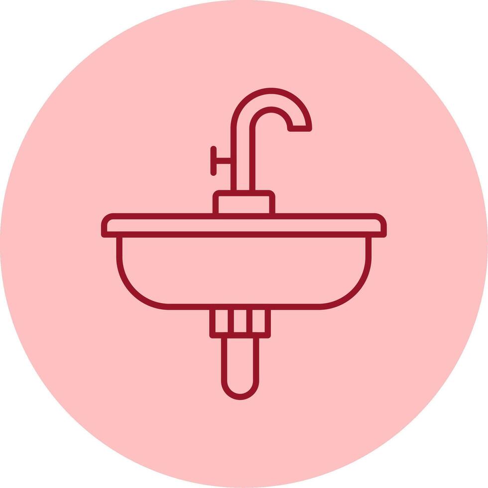 lavabo línea circulo multicolor icono vector
