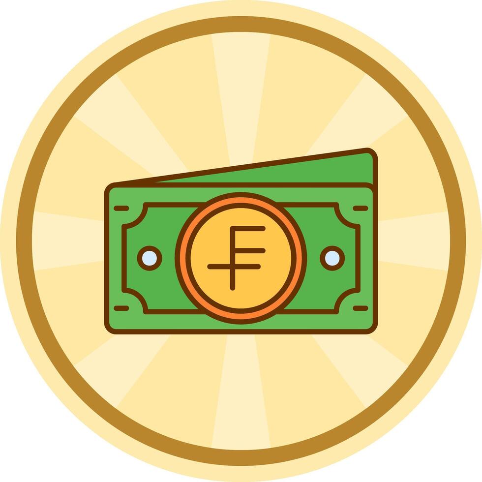 Swiss franc Comic circle Icon vector