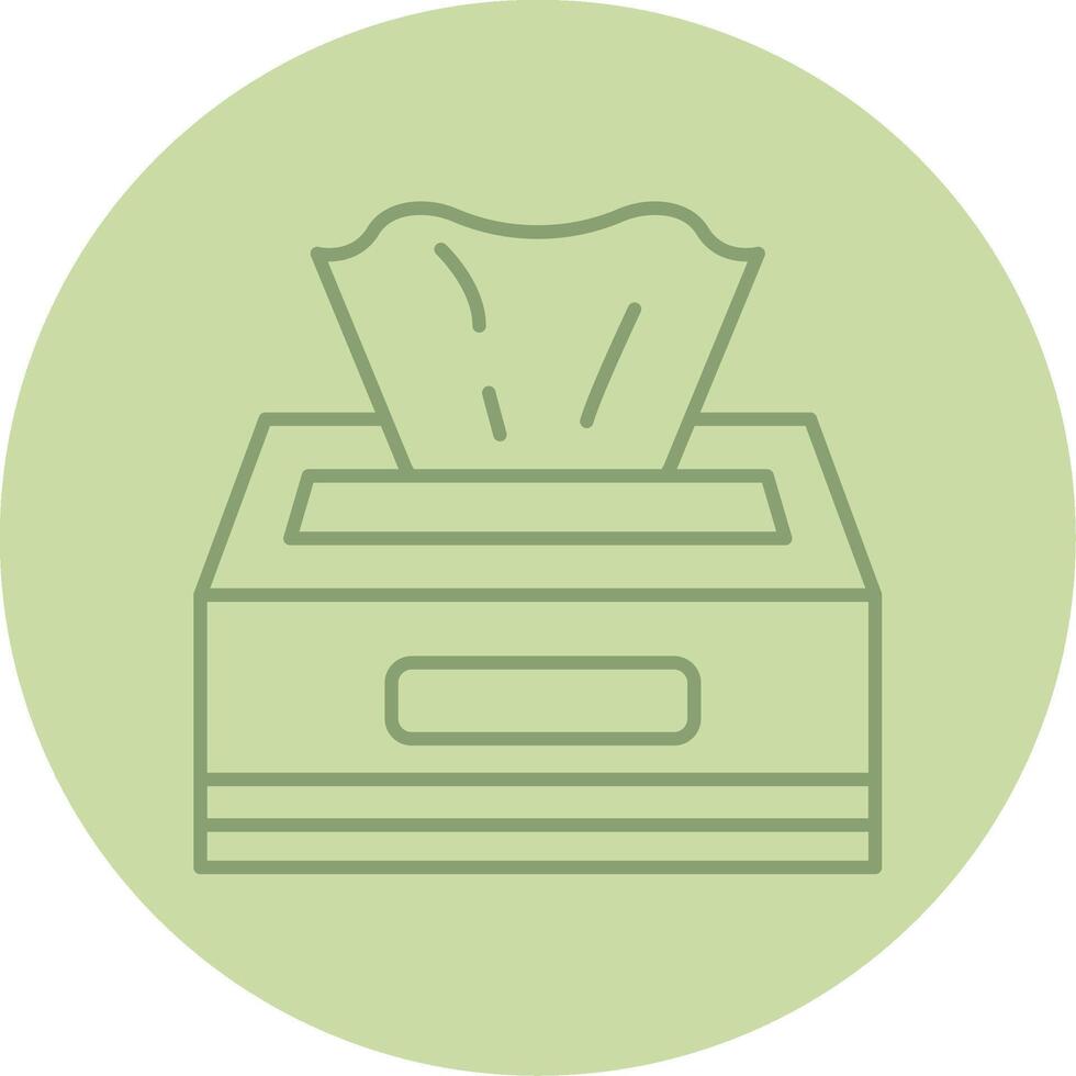 Tissue Box Line Circle Multicolor Icon vector