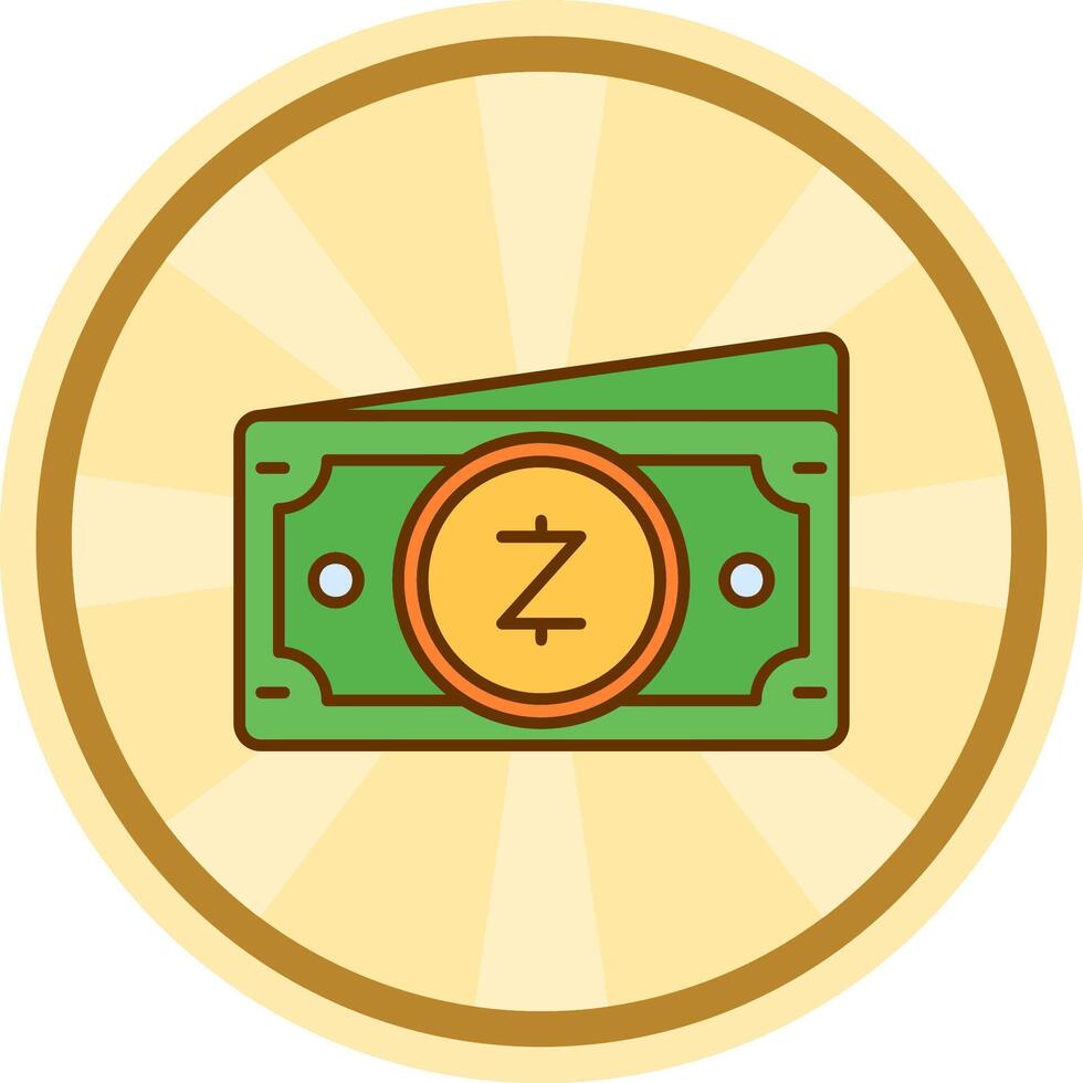 zcash cómic circulo icono vector