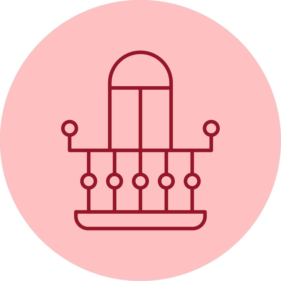 Balcony Line Circle Multicolor Icon vector