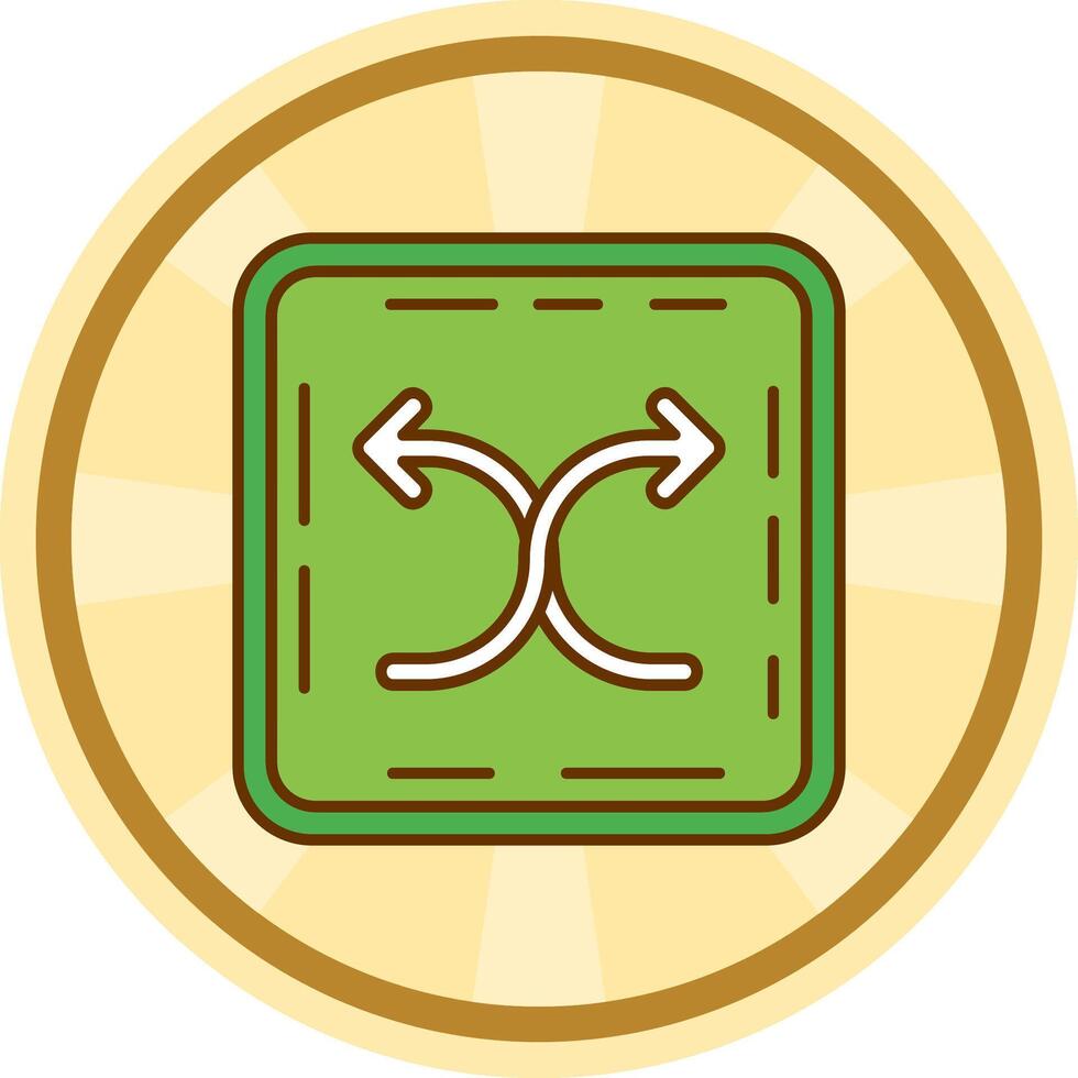 Shuffle Comic circle Icon vector