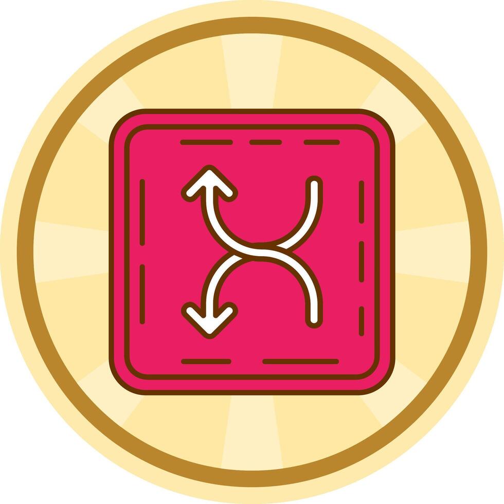 Shuffle Comic circle Icon vector