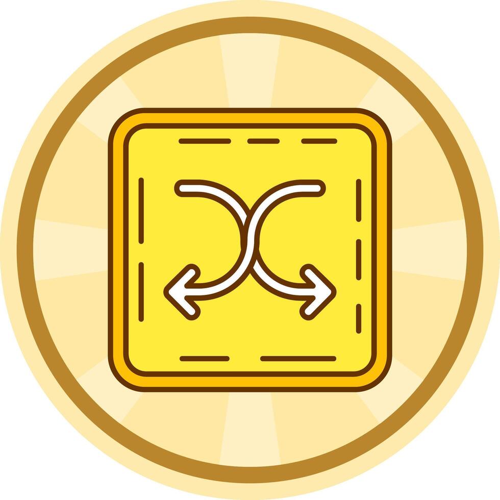 Shuffle Comic circle Icon vector