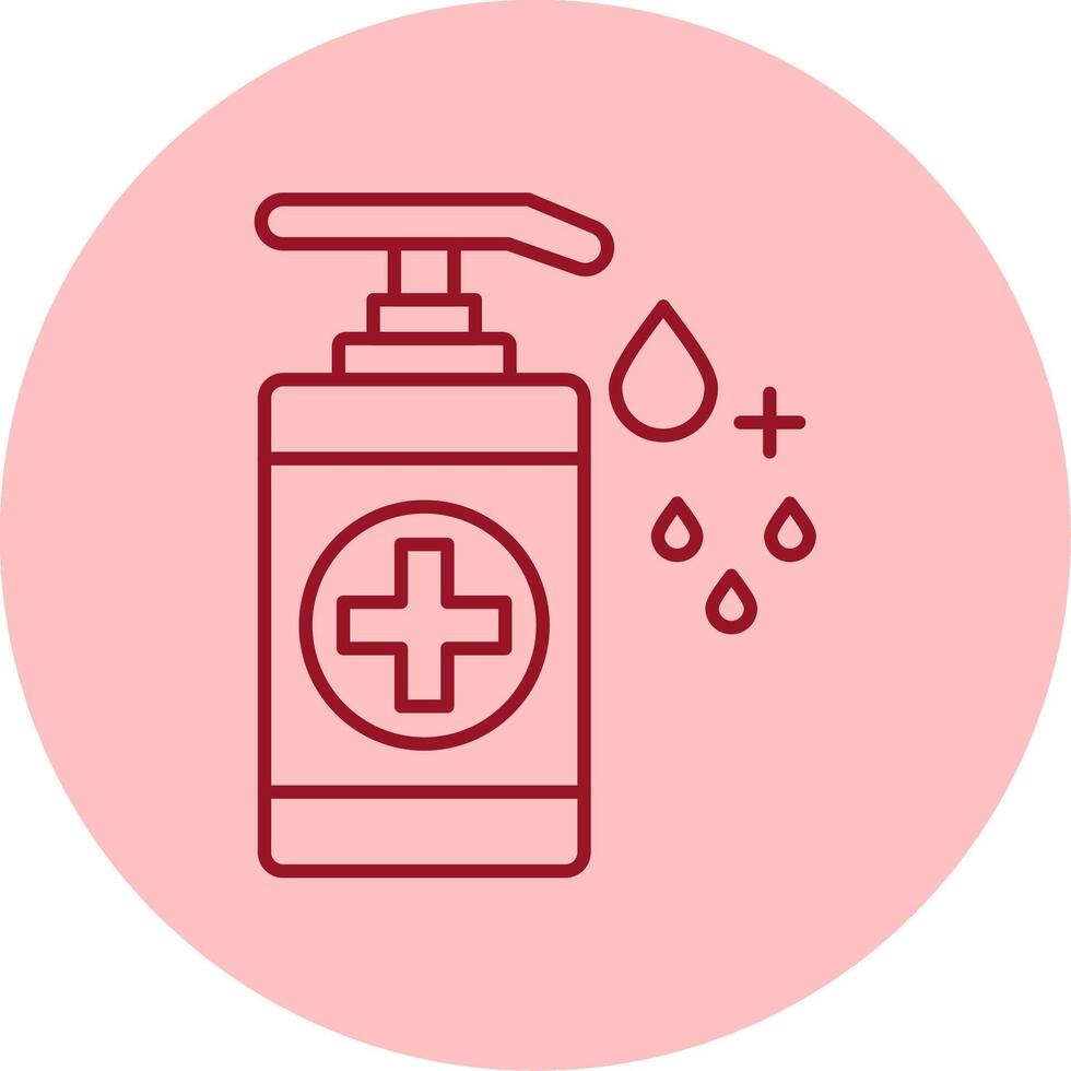 Hand Sanitizer Line Circle Multicolor Icon vector