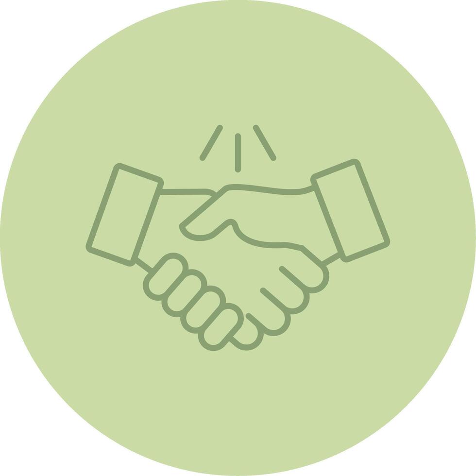 Handshake Line Circle Multicolor Icon vector
