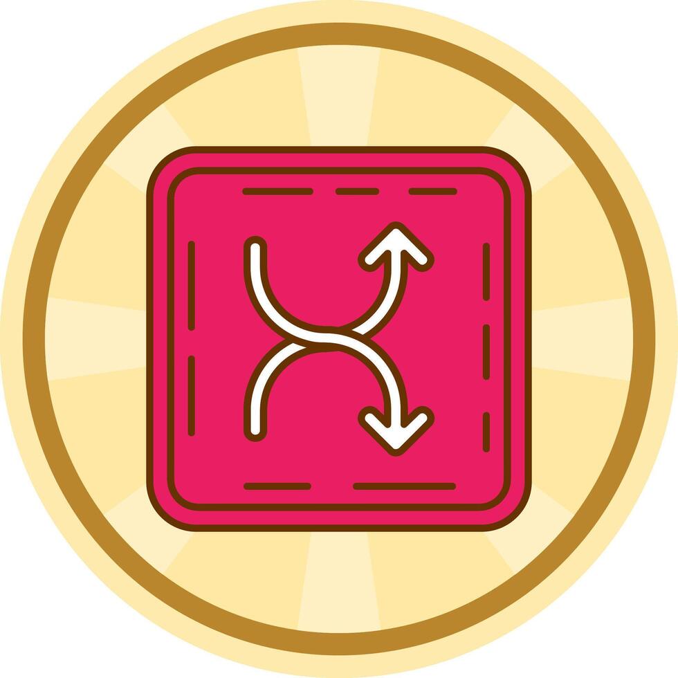 Shuffle Comic circle Icon vector