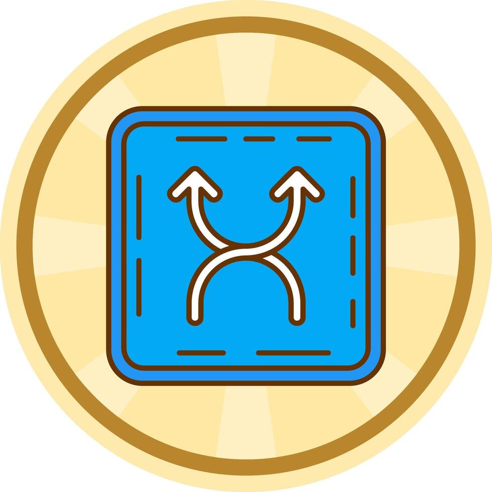 Shuffle Comic circle Icon vector