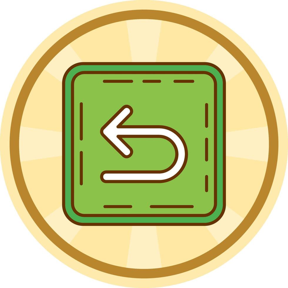 U turn Comic circle Icon vector