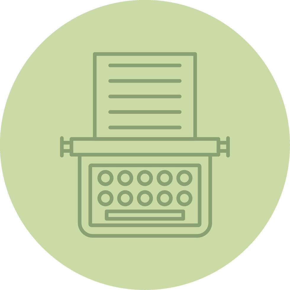 Typewriter Line Circle Multicolor Icon vector